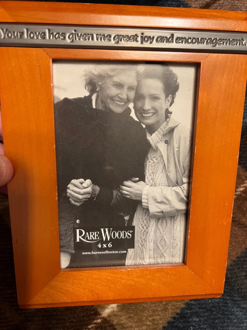 Orange Wooden Picture Frame with Sentiment Accent